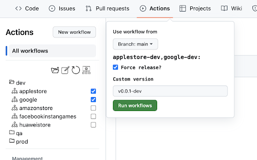 Github Actions Flexible Interface  from Chrome web store to be run with OffiDocs Chromium online