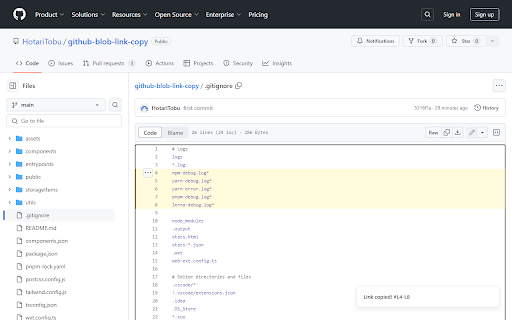 github blob link copy  from Chrome web store to be run with OffiDocs Chromium online