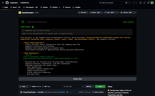 GitHub Chat, by Bluera Inc.  from Chrome web store to be run with OffiDocs Chromium online