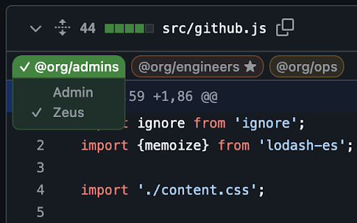 GitHub Codeowners  from Chrome web store to be run with OffiDocs Chromium online