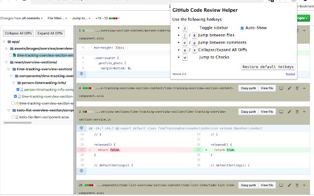 GitHub Code Review Helper from Chrome web store to be run with OffiDocs Chromium online GitHub Code Review Helper from Chrome web store to be run with OffiDocs Chromium online