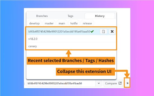 GitHub Compare Online  from Chrome web store to be run with OffiDocs Chromium online