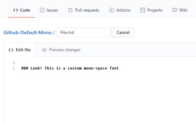 GitHub Standaard Monospace-lettertype uit de Chrome-webwinkel om uit te voeren met OffiDocs Chromium online