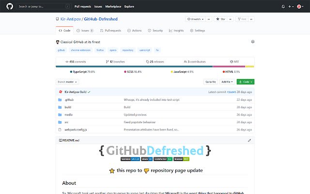 GitHub Được làm mới từ cửa hàng Chrome trực tuyến để chạy với OffiDocs Chromium trực tuyến
