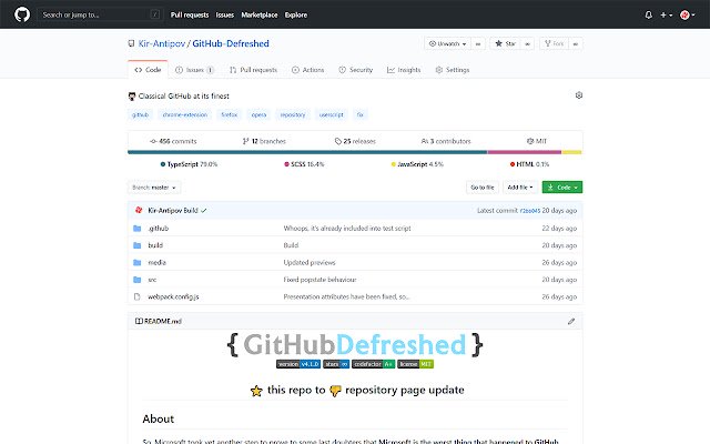 GitHub Di-defresh dari toko web Chrome untuk dijalankan dengan OffiDocs Chromium online