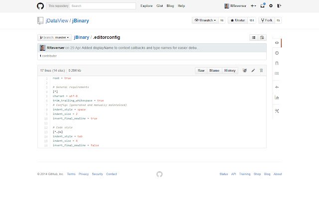 Chrome web mağazasından GitHub EditorConfig, OffiDocs Chromium çevrimiçi ile çalıştırılacak