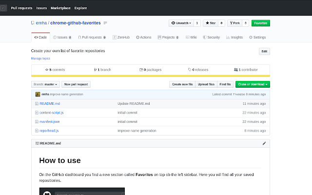 I preferiti di GitHub dal Chrome Web Store da eseguire con OffiDocs Chromium online