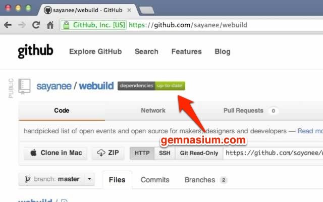 Github Gemnasium من متجر Chrome الإلكتروني ليتم تشغيله مع OffiDocs Chromium عبر الإنترنت