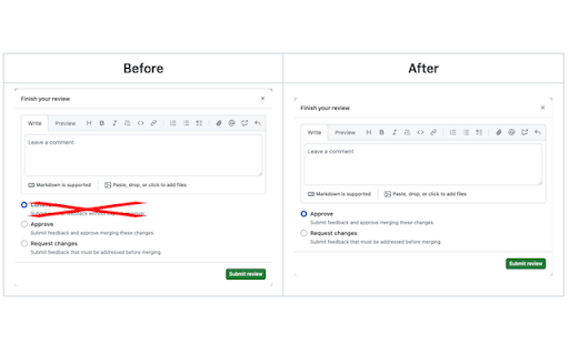 GitHub hide finish comment  from Chrome web store to be run with OffiDocs Chromium online