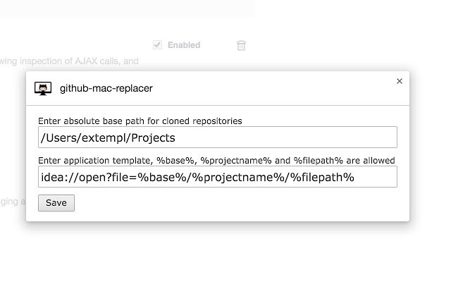 OffiDocs Chromium online で実行される Chrome ウェブストアの github mac replacer