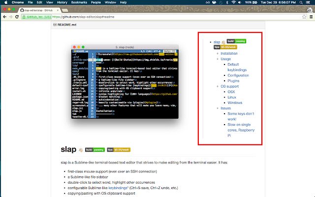 Github Markdown Outline Extension mula sa Chrome web store na tatakbo sa OffiDocs Chromium online