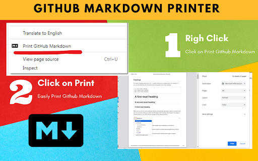 GitHub Markdown Printer  from Chrome web store to be run with OffiDocs Chromium online
