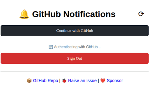 GitHub Notifications  from Chrome web store to be run with OffiDocs Chromium online