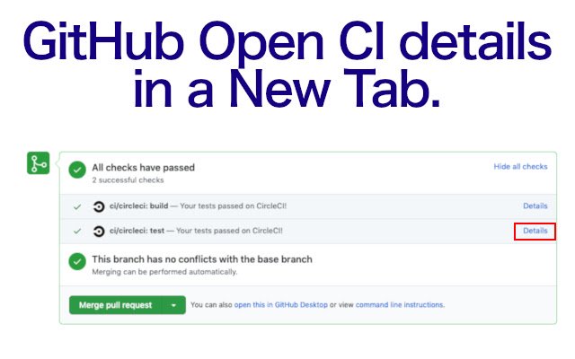 Github Open CI In New Tab  from Chrome web store to be run with OffiDocs Chromium online