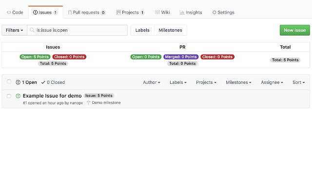 GitHub Points  from Chrome web store to be run with OffiDocs Chromium online