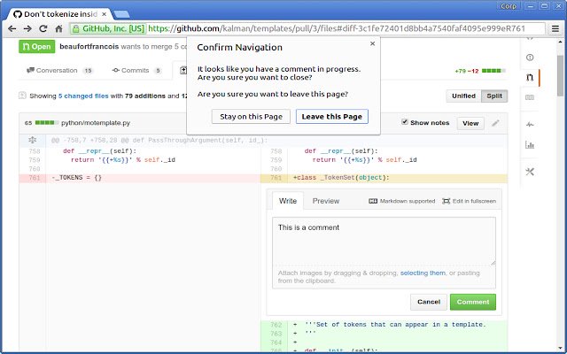 Chrome 网上商店的 GitHub PR Tab Fixer 将与 OffiDocs Chromium 在线一起运行