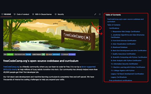 GitHub Readme TOC from Chrome web store to be run with OffiDocs Chromium online GitHub Readme TOC from Chrome web store to be run with OffiDocs Chromium online