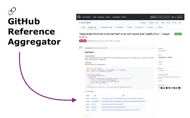 GitHub Reference Aggregator  from Chrome web store to be run with OffiDocs Chromium online