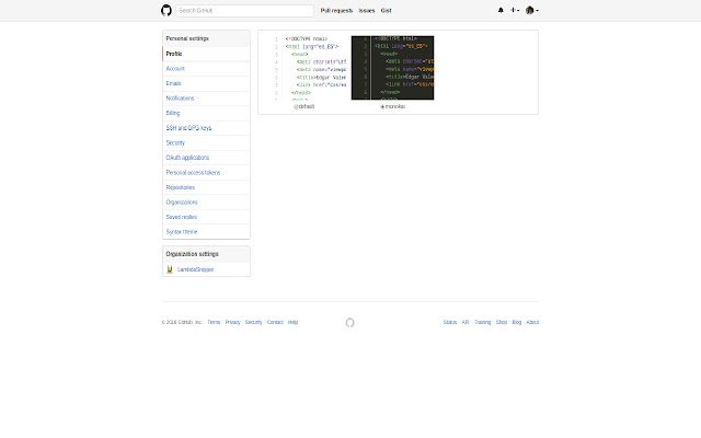 Синтаксис схеми GitHub із веб-магазину Chrome для запуску з OffiDocs Chromium онлайн