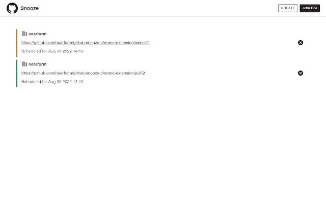 GitHub Snooze  from Chrome web store to be run with OffiDocs Chromium online