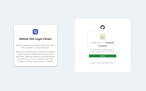 GitHub SSO Login Clicker  from Chrome web store to be run with OffiDocs Chromium online