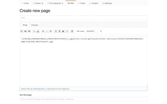 Github Wiki File Uploader  from Chrome web store to be run with OffiDocs Chromium online
