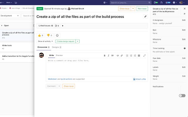 OffiDocs Chromium online で実行される Chrome ウェブストアの GitLab 詳細サイドバー