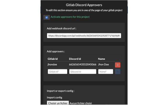 Gitlab Discord Approvers  from Chrome web store to be run with OffiDocs Chromium online