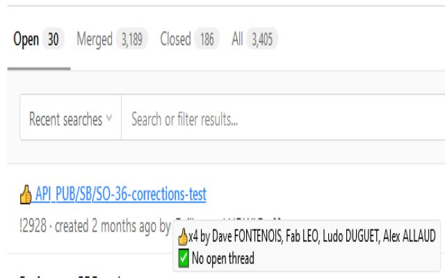 Gitlab fancy merge requests  from Chrome web store to be run with OffiDocs Chromium online