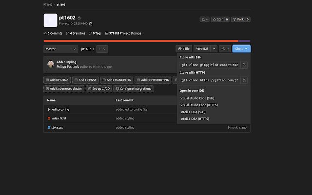 Gitlab Git Clone  from Chrome web store to be run with OffiDocs Chromium online
