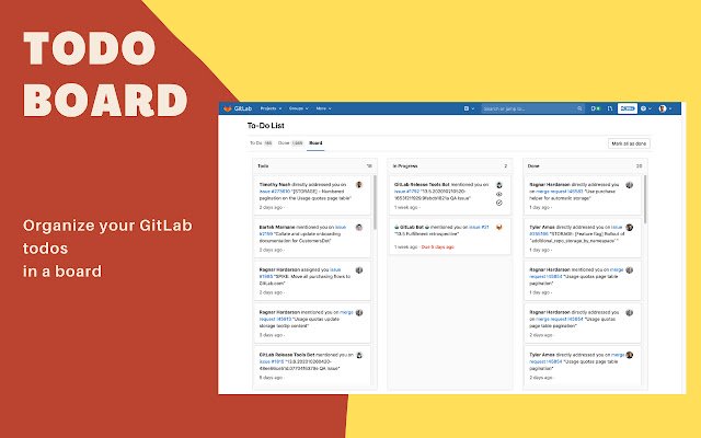 GitLab Todo Boards mula sa Chrome web store na tatakbo sa OffiDocs Chromium online