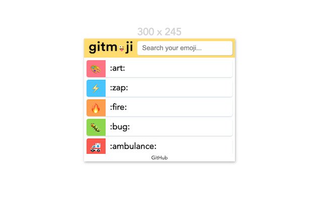 Gitmoji Browser Extension  from Chrome web store to be run with OffiDocs Chromium online