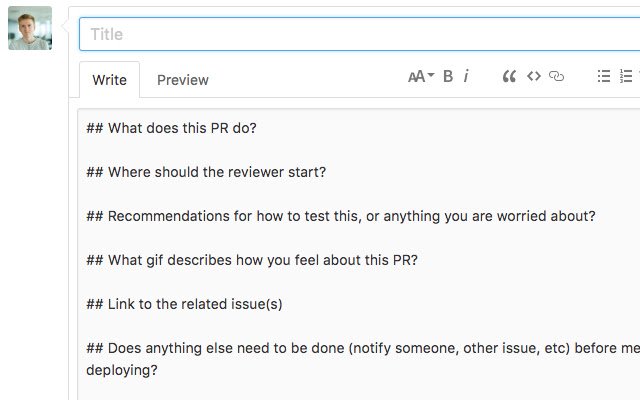 Git Pull Request Templates จาก Chrome เว็บสโตร์เพื่อใช้งานกับ OffiDocs Chromium ทางออนไลน์