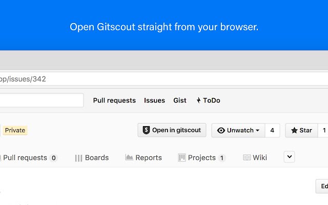Chrome Web ストアの Gitscout Chrome 拡張機能を OffiDocs Chromium オンラインで実行する