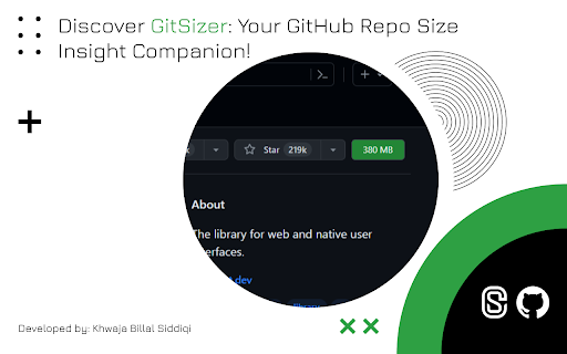 GitSizer  from Chrome web store to be run with OffiDocs Chromium online