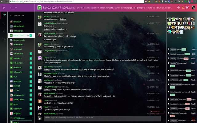 Gitter Theme  from Chrome web store to be run with OffiDocs Chromium online