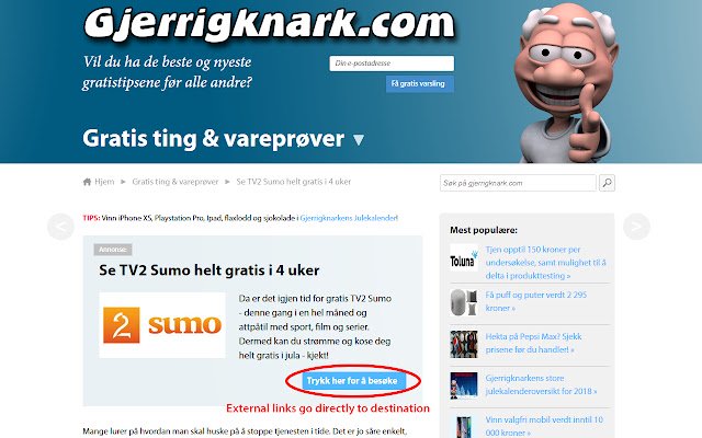 Gjerrigknark annoyance  from Chrome web store to be run with OffiDocs Chromium online