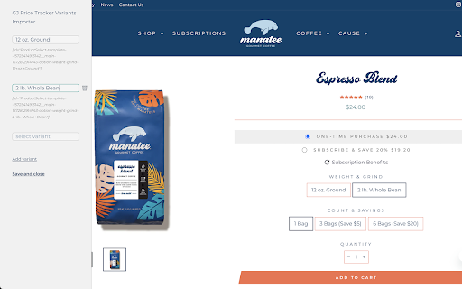 GJ Price Tracker Variants Importer  from Chrome web store to be run with OffiDocs Chromium online