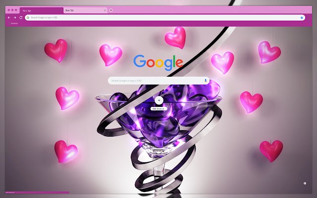 Chrome 网上商店的 Glass with Hearts 将与 OffiDocs Chromium 在线运行