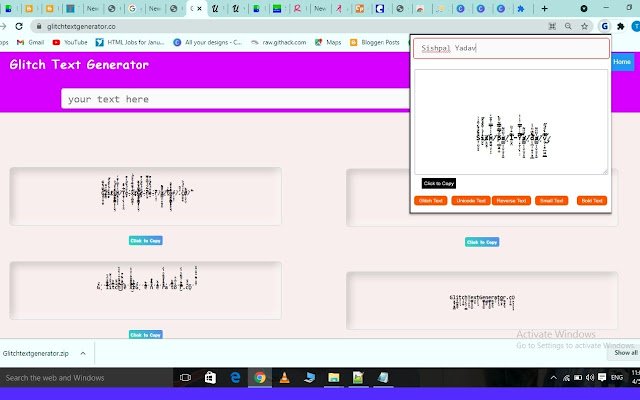 Glitch Text Generator [Pro]> Glitch Fonts  from Chrome web store to be run with OffiDocs Chromium online