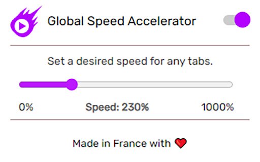 Global Speed Accelerator  from Chrome web store to be run with OffiDocs Chromium online