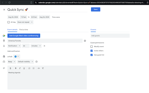 Global Sync Meetings  from Chrome web store to be run with OffiDocs Chromium online