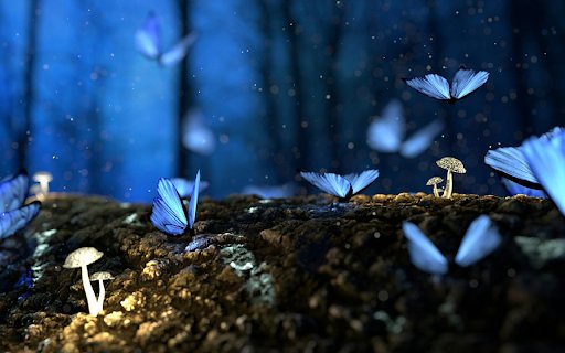 Glowing Blue Butterflies  from Chrome web store to be run with OffiDocs Chromium online