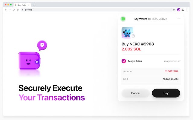 Glow Solana Wallet BETA  from Chrome web store to be run with OffiDocs Chromium online