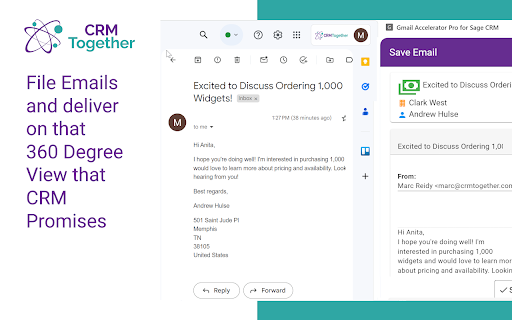 Gmail Accelerator Pro for Sage CRM  from Chrome web store to be run with OffiDocs Chromium online