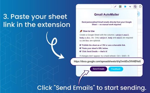 Gmail AutoMailer  from Chrome web store to be run with OffiDocs Chromium online