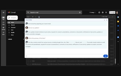 Gmail Bot  from Chrome web store to be run with OffiDocs Chromium online