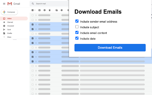 Gmail Bulk Email Downloader  from Chrome web store to be run with OffiDocs Chromium online