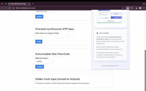 Gmail Code Autofill  from Chrome web store to be run with OffiDocs Chromium online
