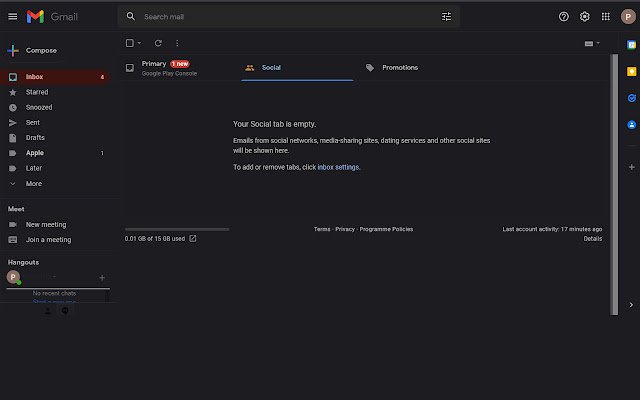 Gmail Dark Mode จาก Chrome เว็บสโตร์ที่จะทำงานร่วมกับ OffiDocs Chromium ออนไลน์